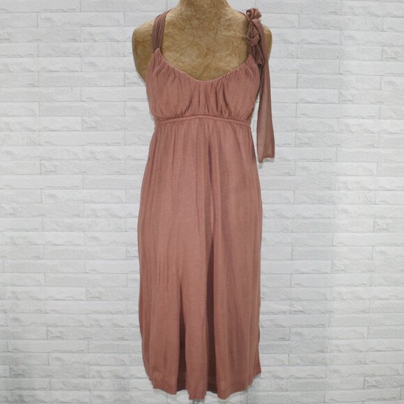 TO THE MAX Dress Halter Cape Back Boho Bow Summer Casual Rose Rayon Medium - Picture 1 of 13
